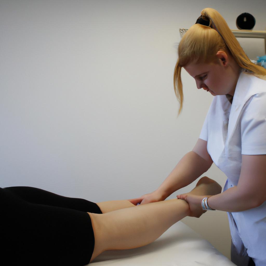 Person receiving physical therapy treatment